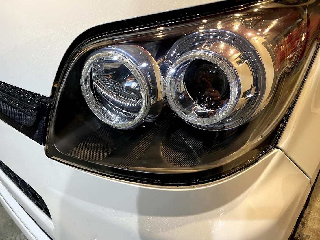 ムーブ　CBA L175S L185S イカリング　ヘッドライト　「ジャンク 」 ムーブCBA L175S L185S イカリングヘッドライト「ジャンク 」